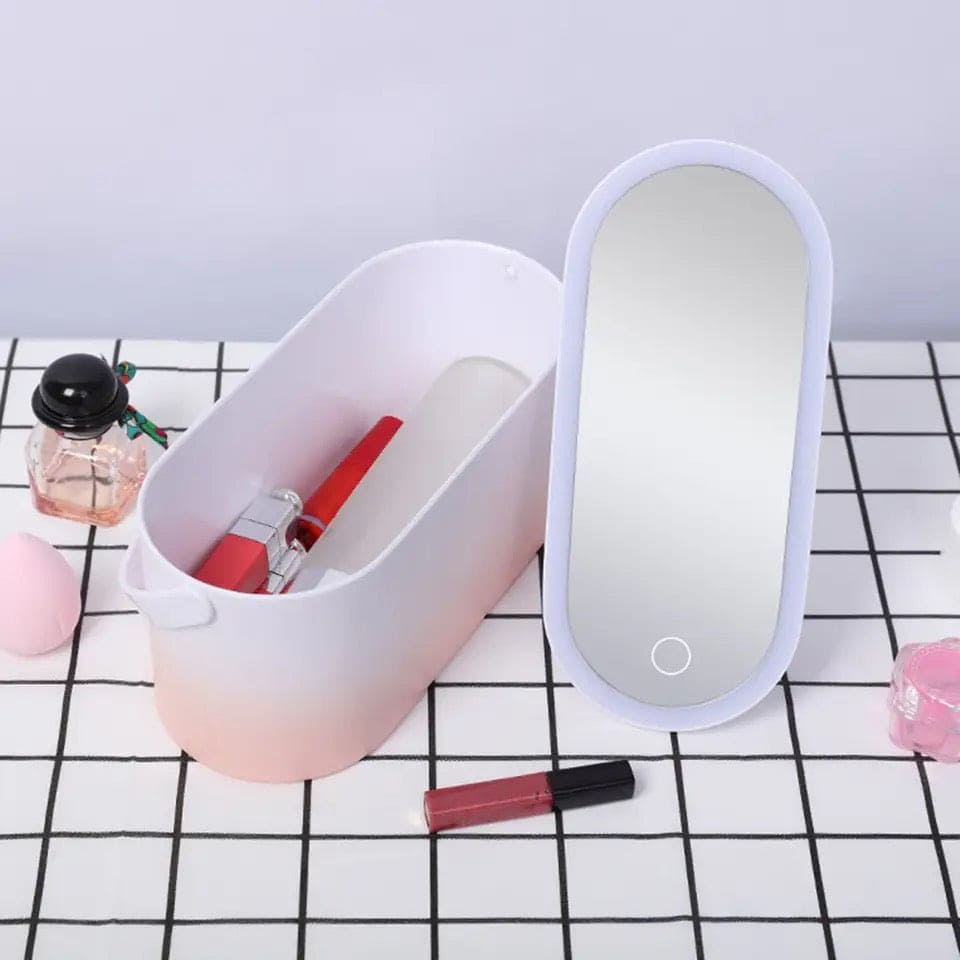 Touch Light Storage Makeup Case, Makeup Organizer Box with LED Light Mirror, Multipurpose Travel Makeup Organizer, Portable Travel Makeup Organizer, Box Mirror Cosmetics Organizer Touch Light Storage Makeup Case, Makeup Organizer Box with LED Light Mirror, Multipurpose Travel Makeup Organizer, Portable Travel Makeup Organizer, Box Mirror Cosmetics Organizer